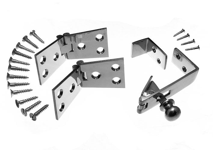 1 Set X Chrome-Plated Harmony: 1 Counter Flap Hinge with Matching Catch