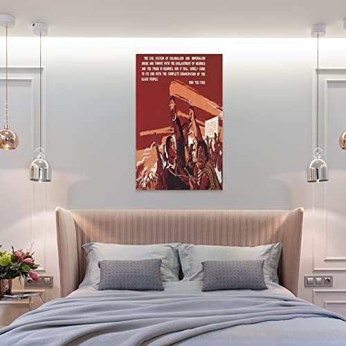 Anti-Colonial Propaganda Poster Mao Zedong Chinese Communism Anti-Imperialist Retro Typographic Wall Art Wall Art Paintings Canvas Wall Decor Home Decor Living Room Decor Aesthetic 24X36Inch(60X90Cm #TOP7