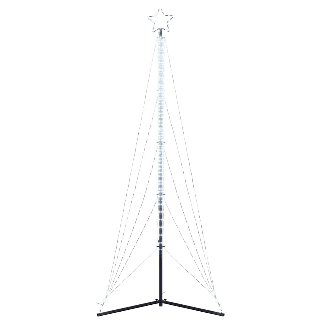 Choinka LED zimna biel, 302 cm, 525 diod LED, 8 efektów świetlnych, IP44, do użytku wewnątrz i na zewnątrz, z gwiazdą