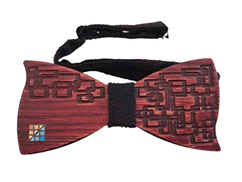 Papillon en bois design Italie Rouge Rossoquadro, accessoire homme Taille Unique
