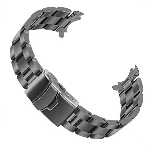 Image of Juntan Stainless Steel Curved Solid End Tapered Watch Band, 18mm 20mm 21mm 22mm Watch Bands Metal Watch Strap Bracelet Replacement Deployment Double Buckle Silver Black Silver Gold