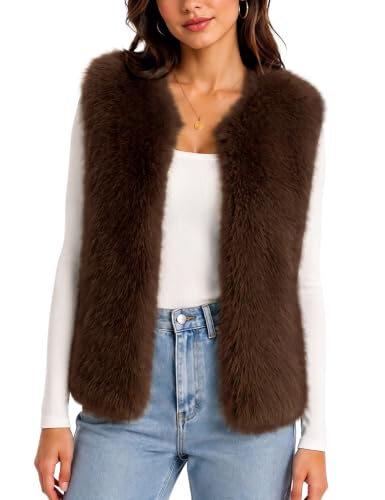 LOMON Plush Faux Fur Vest
