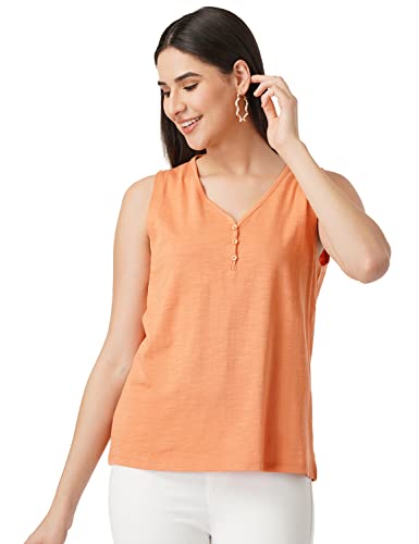 Image of FYLTR Women's 100% Cotton Sleeveless | V-Neck Regular Fit Top | Western Tops for Women