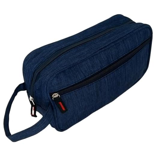 Necessaire Masculina 2 bolsos Viagem Trabalho Estojo Organizador (Azul)