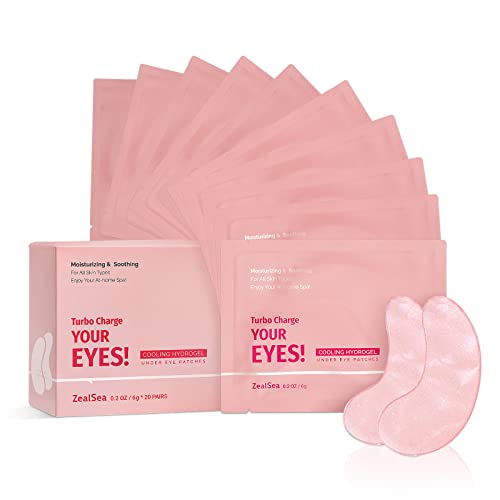 ZealSea Parche Ocular Para Tratar la Hinchazón Ocular, Parches Hidratantes Para los Ojos, Parches De Gel Para El Tratamiento De las Bolsas De los Ojos Para las Mujeres, 20 pares