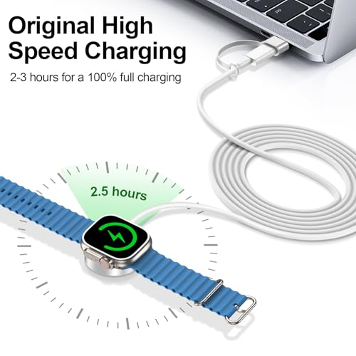 Image of Upgraded for 2in1 USB A /C Apple Watch Charger Magnetic Charging Cable