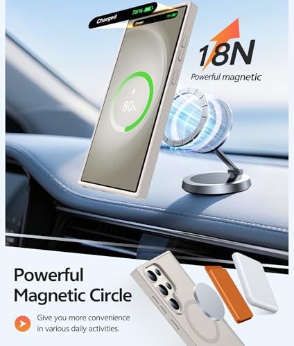 Image of FNTCASE for Samsung Galaxy S23 Ultra Case: [Fit for Magsafe] Magnetic Translucent Matte Anti-Fingerprint Cell Phone Cover Military Grade Shockproof Protective Case