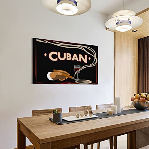 Aomaca Cuban Vintage Posters Cigar Wall Art Canvas Painting Print Artwork Decoration For Bedroom Living Room & Home Wall Decor 20X30Inch(50X75Cm) #TOP2