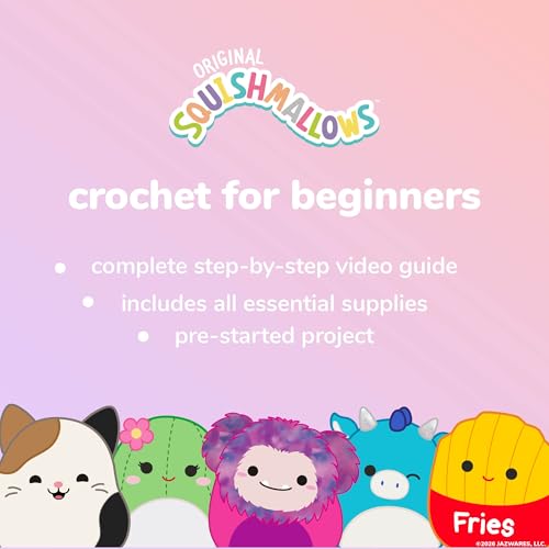 Image of Original Squishmallows Crochet Kit - Sunny Bag Charm, Bumblebee Crochet Kit for Beginners with Yarn, Starter Hooks, Step-by-Step Tutorials, DIY Craft, Great Teen Gifts