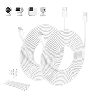 Basesailor Stromverlängerungskabel Sicherheitskameras USB Typ C 2.0 9M 2Stück, SB A auf Typ C Verlängerungs, xtra Lange USB C Kabel mit Xiaomi Smart Camera C400, link Outdoor 4, ini 2, etcube Cam 360