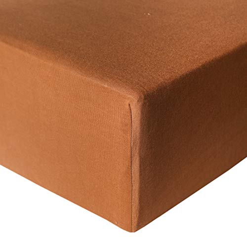 Image of Premium Fitted Knit Crib Sheet/Toddler Sheet Camel by Copper Pearl