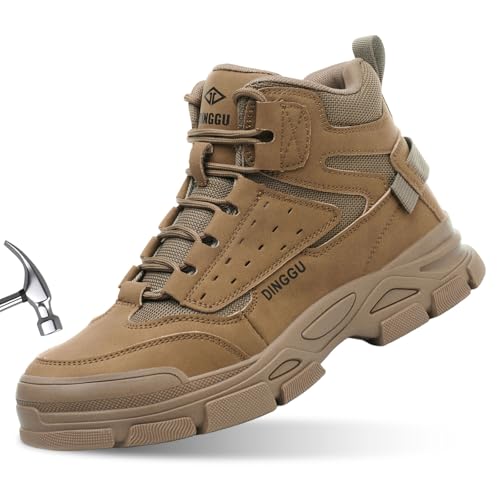 Image of Steel Toe Boots for Men Comfortable Lightweight Work Boots | Anti-Smash, Puncture Proof Protective Midsole, Slip Resistant Sturdy Outsole, Indestructible Industrial & Construction Shoes