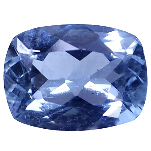 Aigue-marine naturelle bleu ciel 0.98 ct coussin 7x6mm pierre précieuse en vrac non chauffée