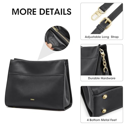 Image of Kattee Leather Purses and Handbags for Women, Small Crossbody Bags for Women, Top Handle Hobo Shoulder Bag with 2 Straps