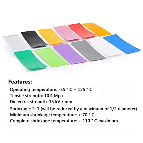 18650 Tubi termorestringenti in PVC Flat Wrap