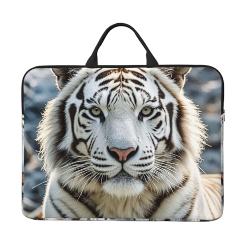 Funda para laptop de 14 pulgadas con diseño White Tiger miniatura 1