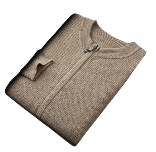 Manteau tricoté pour hommes grande taille automne hiver pull col rond zippé