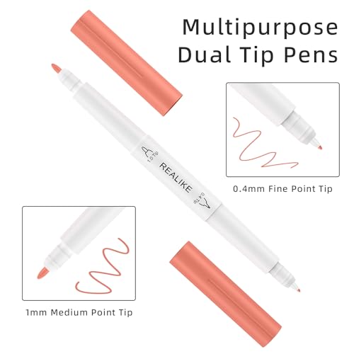 Image of REALIKE Dual Tip Infusible Pens Compatible with Cricut Maker 3 /Maker 4 /Maker /Explore 3 /4 /5 /Air 2 /Air, 36 pcs Dual Tip Sublimation Markers Pens Set for Mug Press /Heat Press (0.4 Tip & 1.0 Tip)