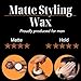 Hairplexx Matte Wax - Matte Finish Molding Hair Paste, Strong Hold All Day - Improve Texture and Thickness For All Hair Types, Paraben Free 2.7 oz