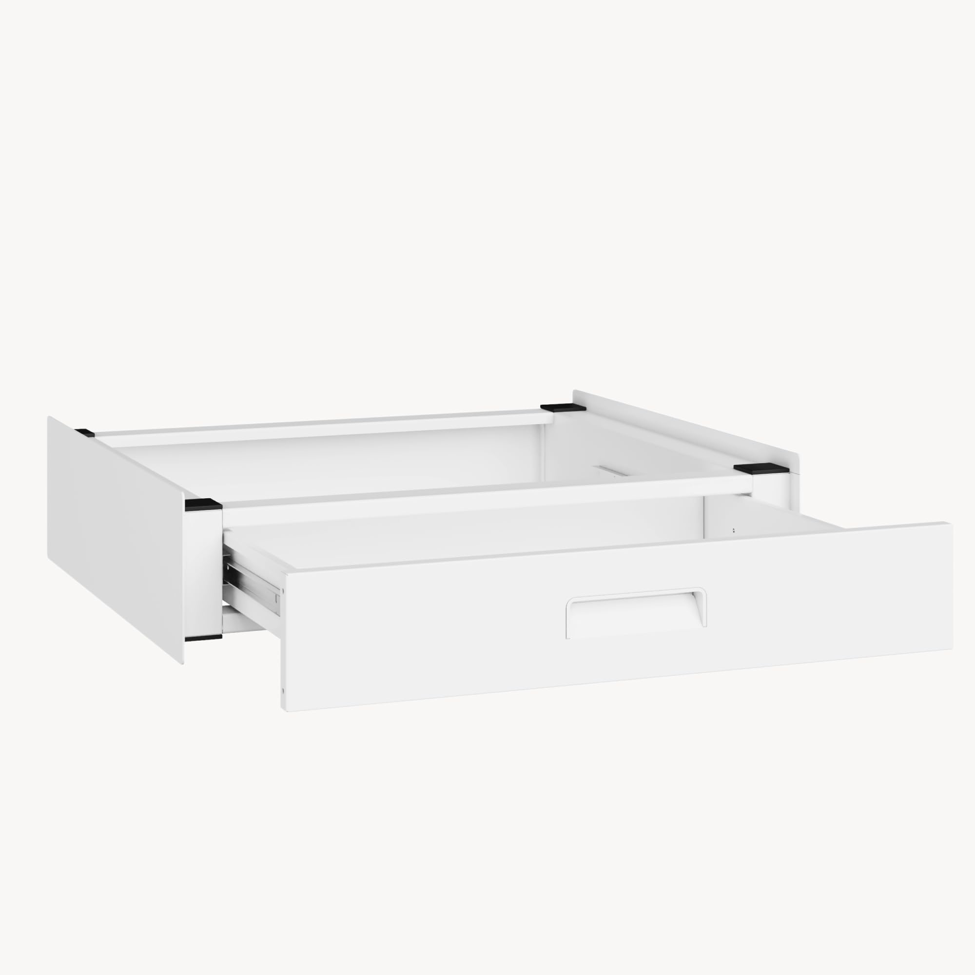 [en.casa] Kit Sovrapposizione Lavatrice Asciugatrice 61x54 cm Bianco | Set Congiunzione Accatastamento Supporto Universale Con Cassetto Cinghia di Fissaggio Colonna Bucato in Acciaio