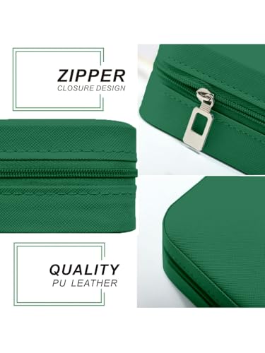 Image of Cortina Toiletry Bag | Luxury Cute Travel Make Up Hanging Wash Bag | Cosmetic Waterproof Hanging Toiletries Bags | Personalised with Pearl Zipper - Dark Green