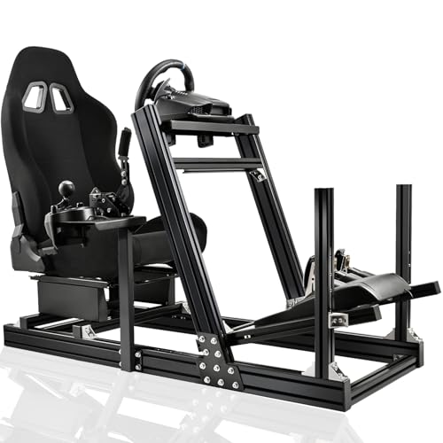 Marada Aluminum Profile Racing Simulator Cockpit with Seat, Unlimited Adjustment, Fit for...