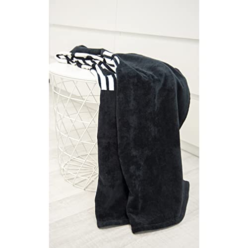 Bench Strand- und Saunatuch, Modern Opposite, 80x180 cm, 100 % Baumwolle, Velours, Mit Aufhänger, Farbe: Schwarz, Art.Nr.: 6112605537