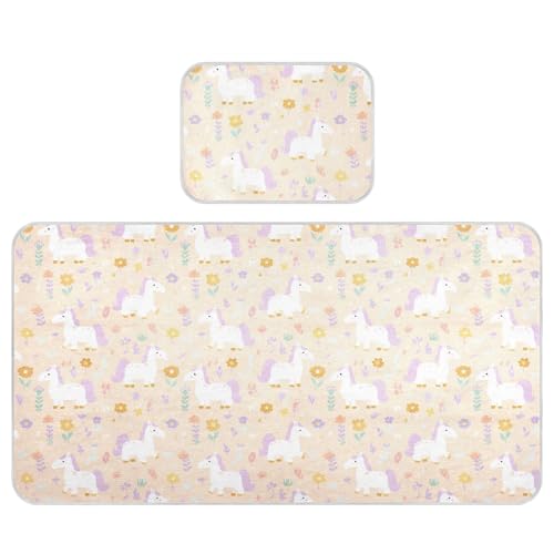 Cute Cartoon Girls Unicorns Cooling Baby Mattress pad Protector 28" x 52" Breathable Bed pad for Kids
