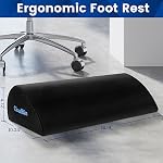 Foot Rest for Under Desk at Work,Office Desk Accessories with Soft Foam and Washable Removable Cover, Foot Stool for Office, Car, Home to Foot Support and Relax Ankles, Black - Image 2