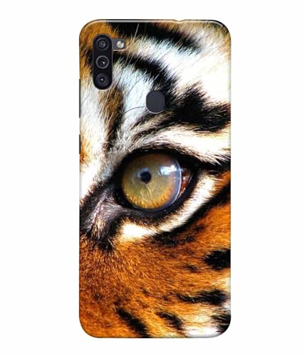 Image of Printed Hard Back Case Cover & Compatible for Samsung Galaxy M11 / Samsung Galaxy A11 | Tiger Eyes (Multicolor) - D1185