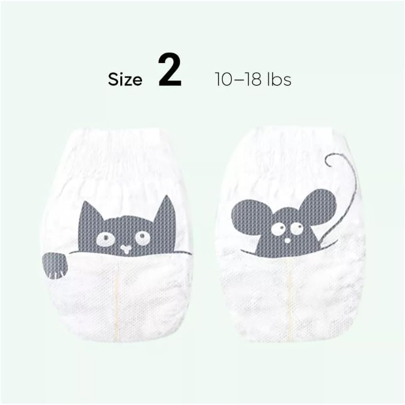 P'arasol Chlorine-Free Diapers with RashShield Protection ~ Size 2, 80 Count ~ Chamomile Topsheet ~ 1 Pack.