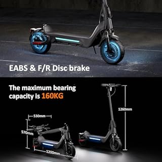 Elektroroller für Erwachsene mit Offroad-Faltung,doppelte Stoßdämpfer, EABS und Scheibenbremse vorne/hinten, Tragfähigkeit von 150 kg