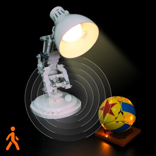 flashebrick Smart Motion Sensor LED Light Kit for Lego 21357 Pixar Luxo Jr Lamp - Automatic Night Light with 9ft Activation, Lighting Compatible with Lego Building 21357, Creative Gift for Adults