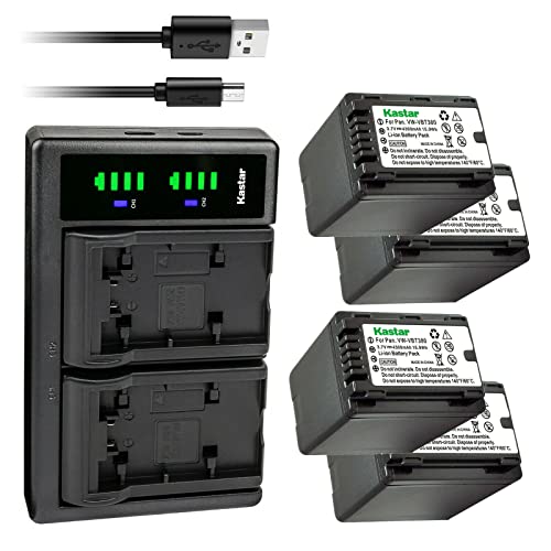 Kastar 4-Pack Batteries and Charger for Panasonic Cameras