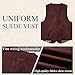Giftdigger Men's Faux Suede Leather Suit Vest,Vintage Western Cowboy Casual Slim Dress Vest,Waistcoat for Wedding,Burgundy/Red Cowboy Style Slim Fit Sleeveless Jacket for men,XL
