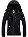 Produktbild GEMYSE Damen Wasserdichte Winddichte Skijacke Winterjacke Wanderjacke Hardshelljacke Regenjacke mit Kapuze (Schwarz 02,M)