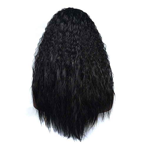 Perruque noire coiffure cheveux longs bouclés volumineuse effet maïs chaude
