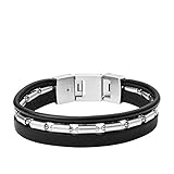 Maße: 175mm - 190mm Fossil Herren-Strangarmbänder Hämatit JF03103040