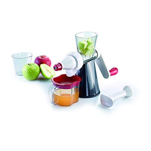 Entsafter mit Saft- und Tresterbehälter, Großer Saugfuß, Kunststoff, Vita Freund, Weiß/Dunkelgrau/Rot, 97062260