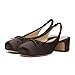 Agodor Slingback Heels for Women Ruched Satin Brown Ballet Mary Jane Shoes with Bow Square Toe Ballerina Pumps Low Chunky Block Heels Elastic Rear Strap Comfortable Dress Ballet Shoes US7.5