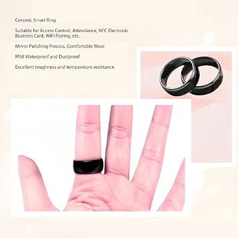 NFC Smart Ring, Ceramic Finger Ring, IP68 for Access Control, Attendance, Payment Encryption