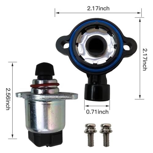 Throttle Position Sensor and Idle Air Control Valve Set fit for G*MC 2000-2002 Sierra 1500 (submodel: SL, SLE, SLT) Without Traction Control,Replace Part# 89053319 2171806 25319901 3857487 by YTXXDEUS