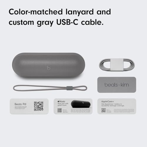 Beats Pill x Kim Kardashian - Wireless Bluetooth Speaker and Portable Charger via USB-C - Up to 24 Hours Battery Life, IP67 Water Resistant, Apple & Android Compatible, Built-in Mic – Dark Gray by Beats - Used condition - Image 6