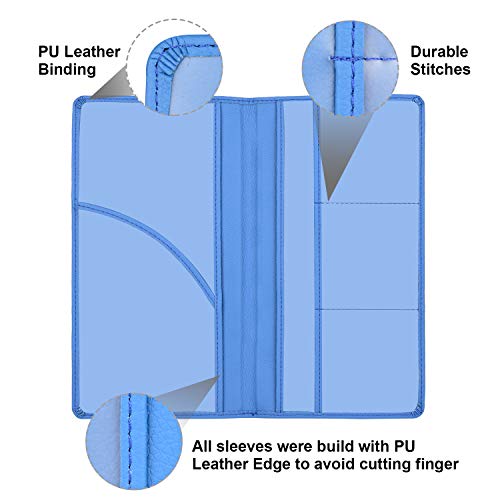 Cacturism Car Registration and Insurance Holder, Vehicle Glove Box Car Organizer Men Women Wallet Accessories Case with Magnetic Shut for Cards, Essential Document, Driver License, Blue - Thumbnail 2