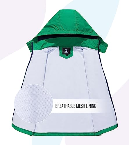 Image of SaphiRose Kids Waterproof Rain Jacket Mesh Lined with Removable Hood | Lightweight rain coat, windproof, breathable, school, camping, travel, outdoor play, boys and girls