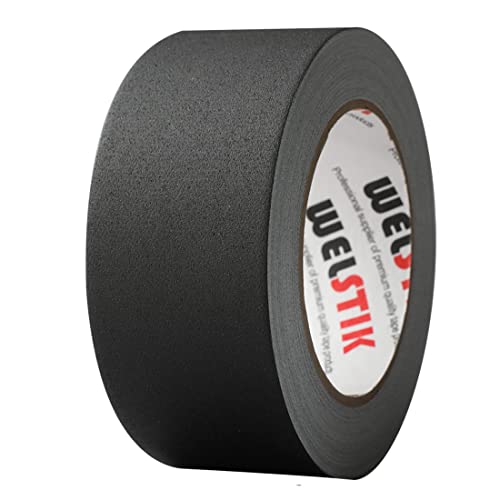 Image of WELSTIK Black Gaffer Tape 2 Inches x 33 Yards, No Residue, Non-Reflective,Waterproof, Can be Torn by Hand, Gaffers Cloth Tape for Photography, Shooting Background Fixed