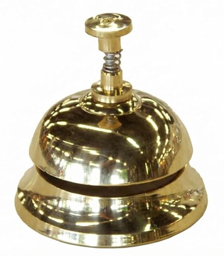 zeitzone Rezeptionsklingel Tischglocke Hotelglocke Tischklingel Messing Antik-Stil 7,5cm
