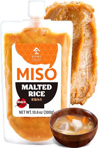 YAMASAN KYOTO UJI Miso Paste Hergestellt in Japan Ideal zum Kochen Misosuppe Suppen & Eintöpfe Gewürze authentische Sojabohnenpaste ohneZusatzstoffe (300g)