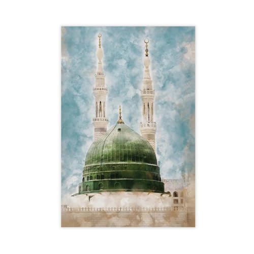 Poster Islamique Architecture Urbaine, Toile Déco Murale 41x61 cm