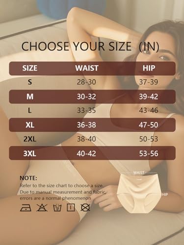 Image of Women Underwear Seamless No Show Full Coverage Briefs Invisible High Waisted Soft Breathable Panties 6 Pack